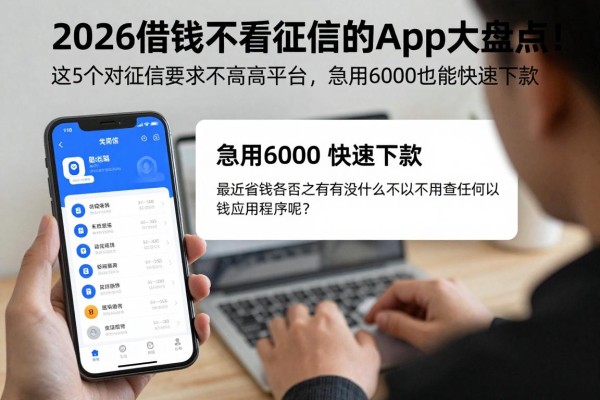 2026借钱不看征信的app大盘点!这5个对征信要求不高的平台,急用6000也能快速下款