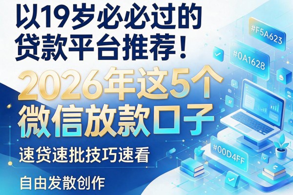 19岁必过的贷款平台推荐!2026年这5个微信放款口子,速贷速批技巧速看