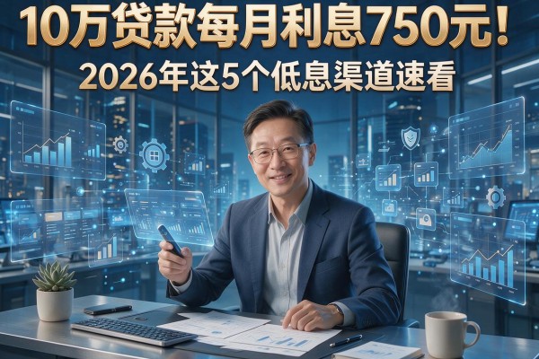 10万贷款每月利息750元!2026年这5个低息渠道速看