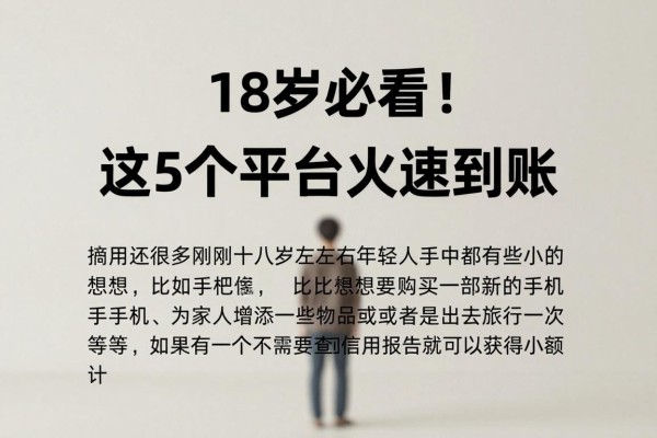 18岁必看!无征信小额贷款这5个平台火速到账