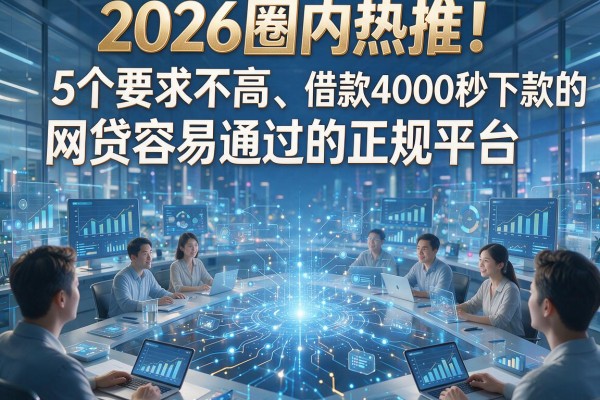 2026圈内热推!5个要求不高、借款4000秒下款的网贷容易通过的正规平台