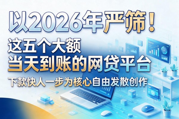 2026年严筛!这五个大额当天到账的网贷平台,下款快人一步