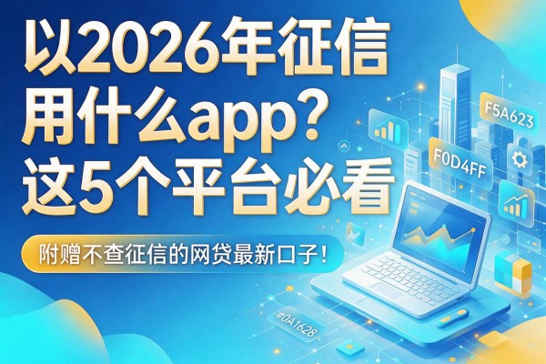 2026年征信用什么app？这5个平台必看，附赠不查征信的网贷最新口子！