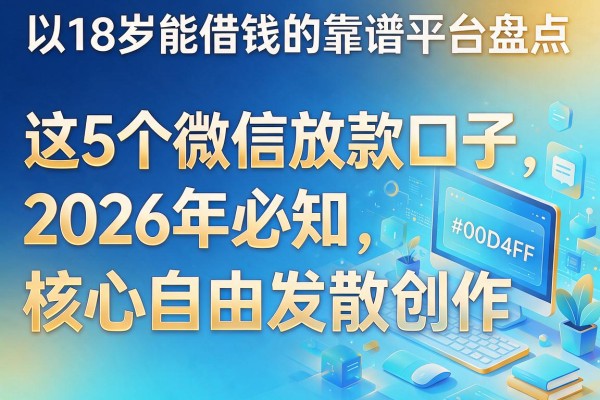 18岁能借钱的靠谱平台盘点:这5个微信放款口子,2026年必知
