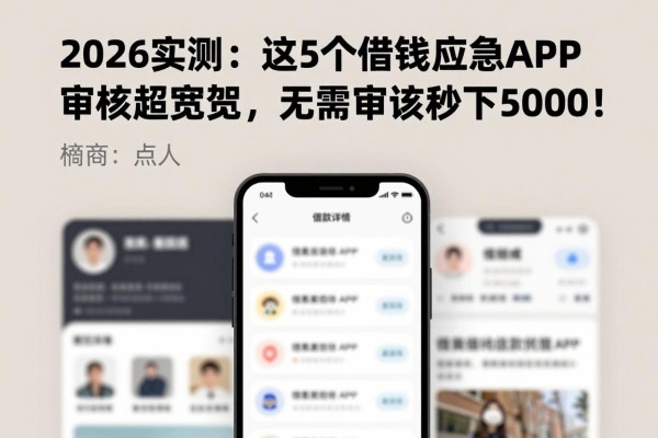 2026实测:这5个借钱应急APP审核超宽松,无需审核秒下5000!