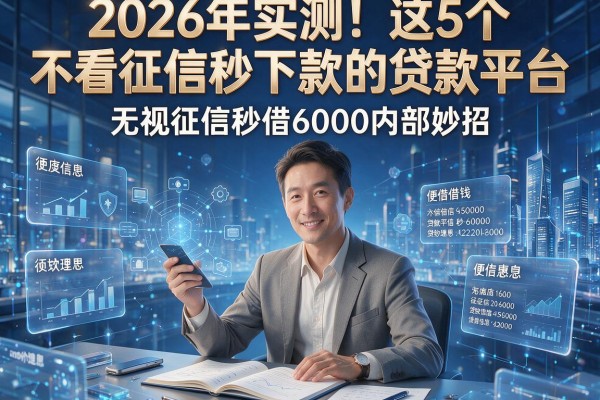 2026年实测！这5个不看征信秒下款的贷款平台，无视征信秒借6000内部妙招