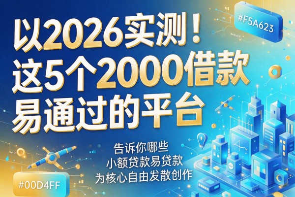 2026实测！这5个2000借款易通过的平台，告诉你哪些小额贷款易贷款