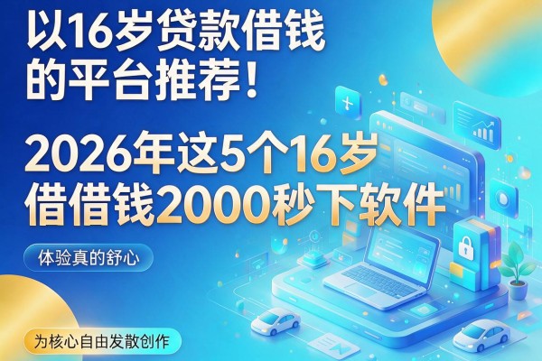 16岁贷款借钱的平台推荐！2026年这5个16岁借钱2000秒下软件，体验真的舒心
