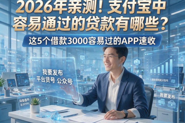 2026年亲测！支付宝中容易通过的贷款有哪些？这5个借款3000容易过的APP速收