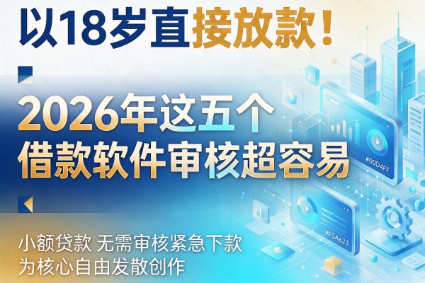 18岁直接放款!2026年这五个借款软件审核超容易,小额贷款无需审核紧急下款