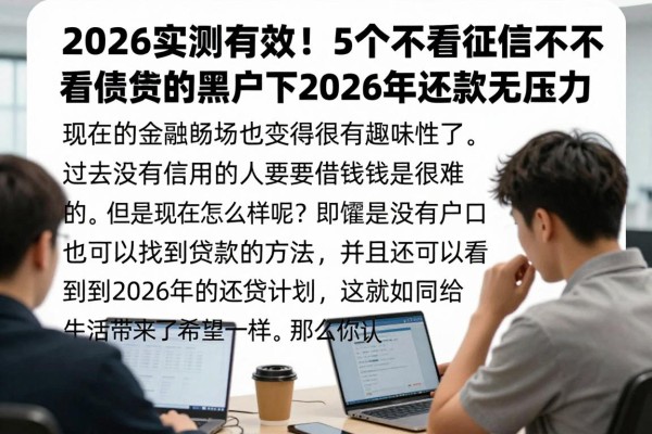 2026实测有效!这5个不看征信不看负债的黑户下款网贷,2026年还款无压力