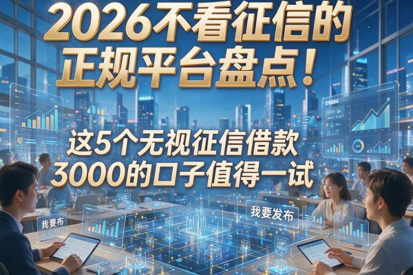 2026不看征信的正规平台盘点!这5个无视征信借款3000的口子值得一试