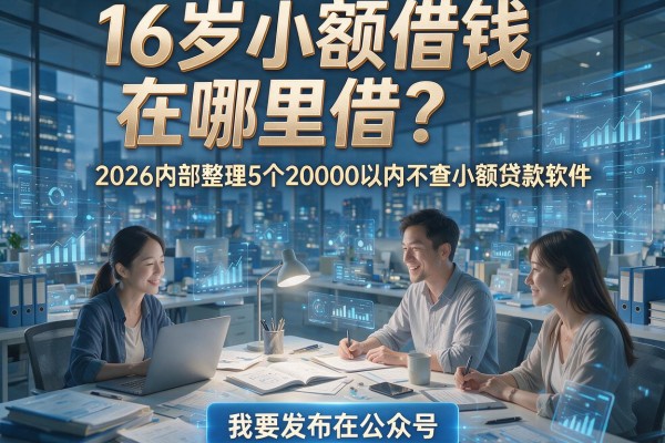 16岁小额借钱在哪里借？2026内部整理5个20000以内不查小额贷款软件