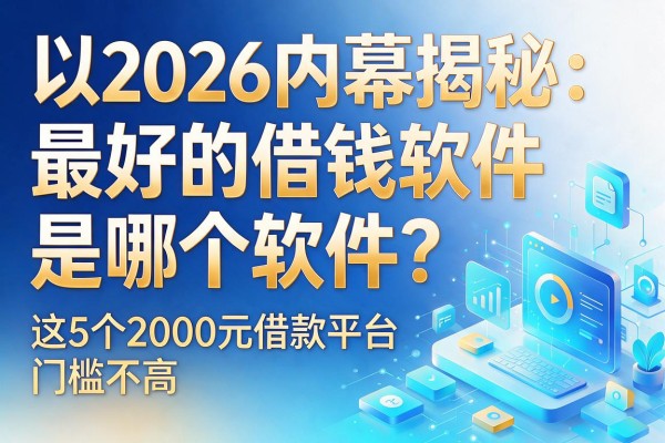 2026内幕揭秘:最好的借钱软件是哪个软件?这5个2000元借款平台门槛不高