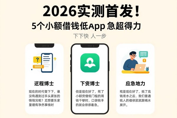 2026实测首发!这5个小额借钱低app应急超得力,下款快人一步