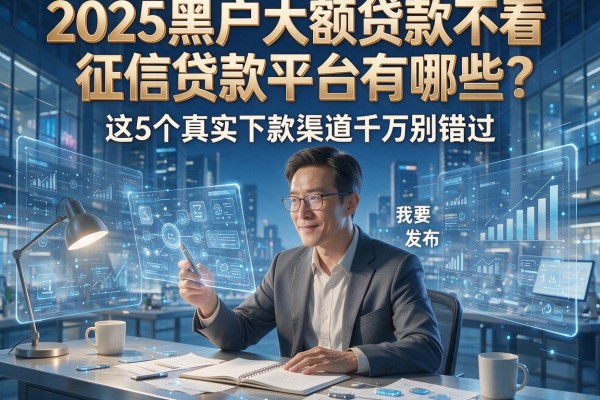 2025黑户大额贷款不看征信贷款平台有哪些？这5个真实下款渠道千万别错过！