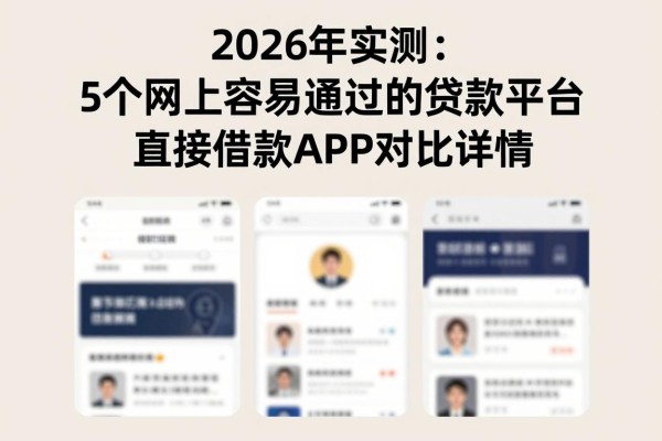 2026年实测：5个网上容易通过的贷款平台，直接借款APP对比详情