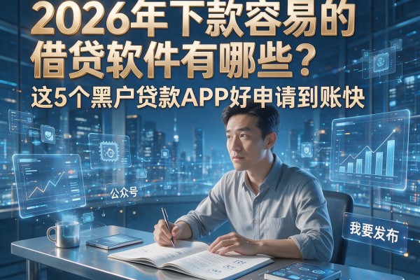 2026年下款容易的借贷软件有哪些？这5个黑户贷款APP好申请到账快！