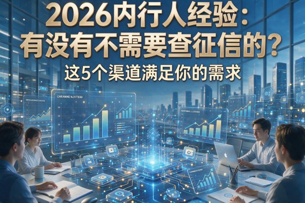 2026内行人经验：有没有不需要查征信的？这5个渠道满足你的需求！