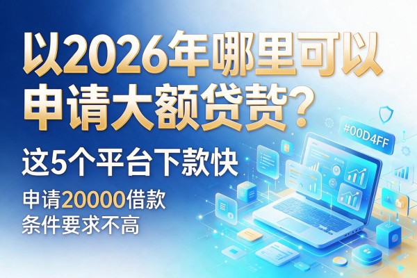 2026年哪里可以申请大额贷款？这5个平台下款快，申请20000借款条件要求不高