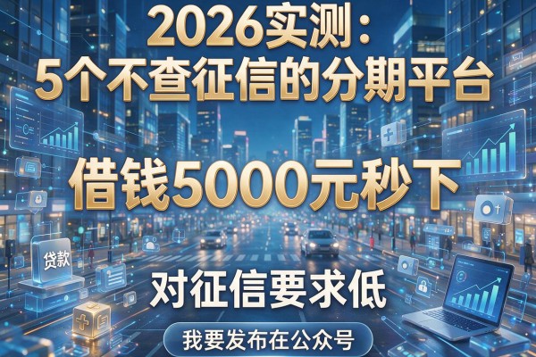 2026实测:5个不查征信的分期平台,借钱5000元秒下、对征信要求低