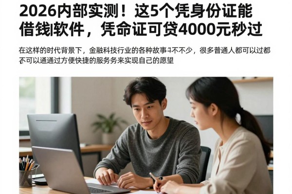 2026内部实测!这5个凭身份证能借钱的软件,凭身份证可贷4000元秒过