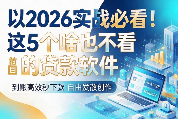 2026实战必看!这5个啥也不看的贷款软件,到账高效秒下款