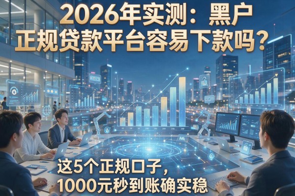 2026年实测:黑户正规贷款平台容易下款吗?这5个正规口子,1000元秒到账确实稳!