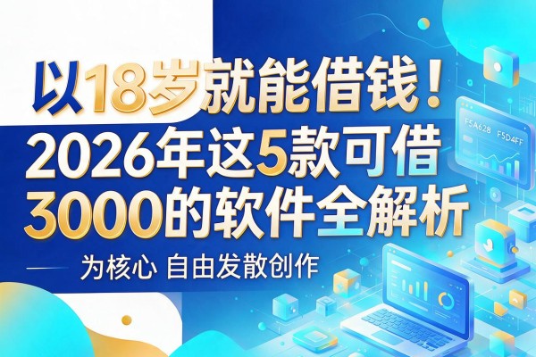 18岁就能借钱!2026年这5款可借3000的软件全解析