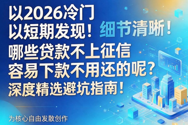 2026冷门短期发现!哪些贷款不上征信容易下款不用还的呢?深度精选避坑指南!