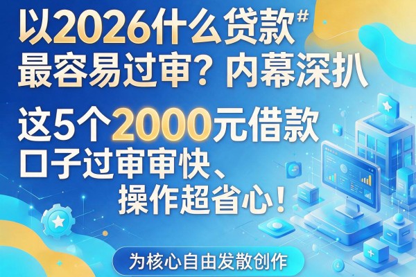 2026什么贷款最容易过审?内幕深扒:这5个2000元借款口子过审快、操作超省心!