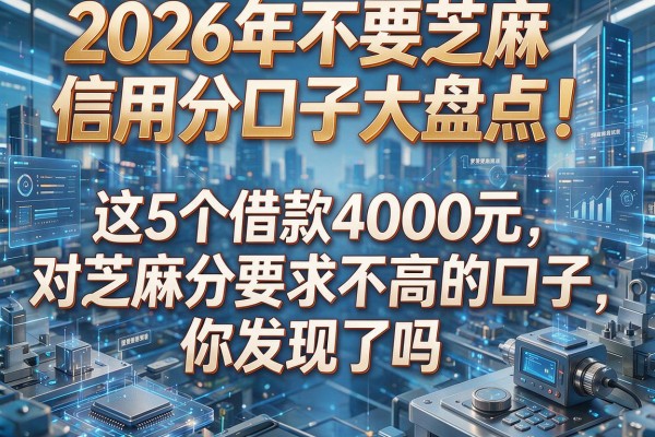2026年不要芝麻信用分口子大盘点！这5个借款4000元对芝麻分要求不高的口子，你发现了吗？