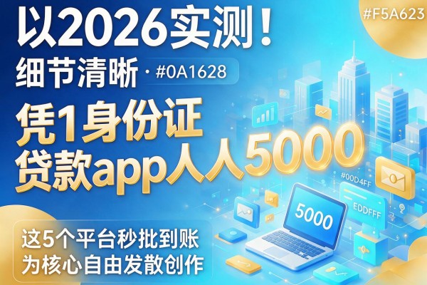 2026实测！凭1身份证贷款app人人5000，这5个平台秒批到账