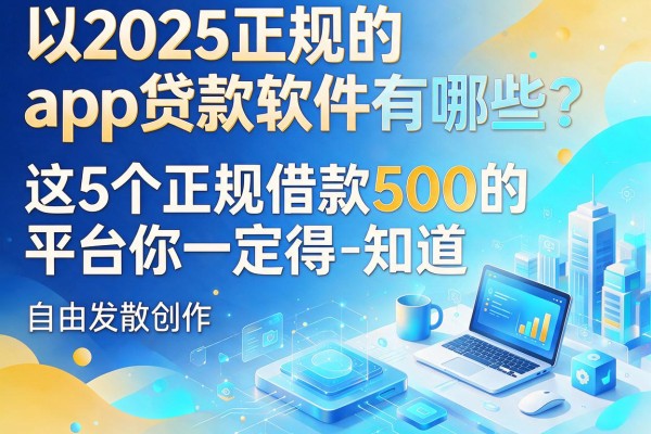 2025正规的app贷款软件有哪些?这5个正规借款500的平台你一定得知道