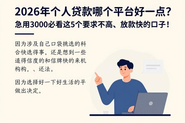 2026年个人贷款哪个平台好一点?急用3000必看这5个要求不高、放款快的口子!