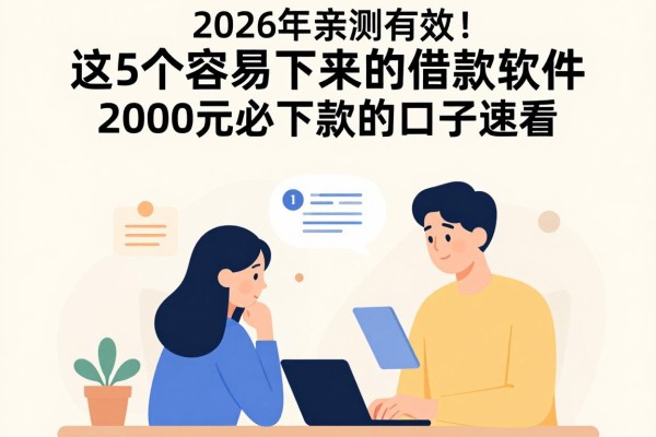2026年亲测有效!这5个容易下来的借款软件,2000元必下款的口子速看