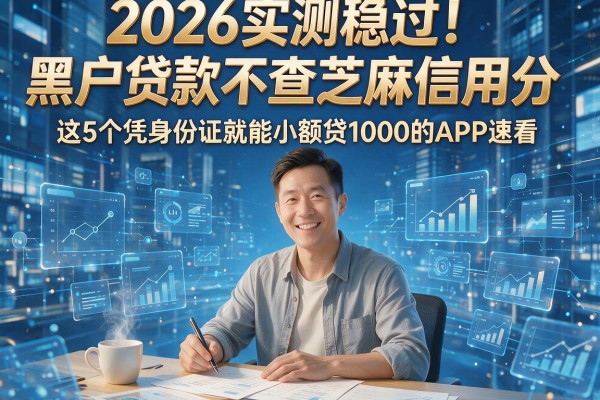 2026实测稳过！黑户贷款不查芝麻信用分，这5个凭身份证就能小额贷1000的APP速看