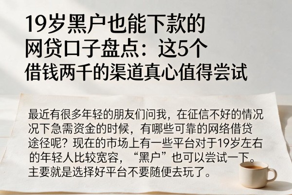19岁黑户也能下款的网贷口子盘点:这5个借钱两千的渠道真心值得尝试