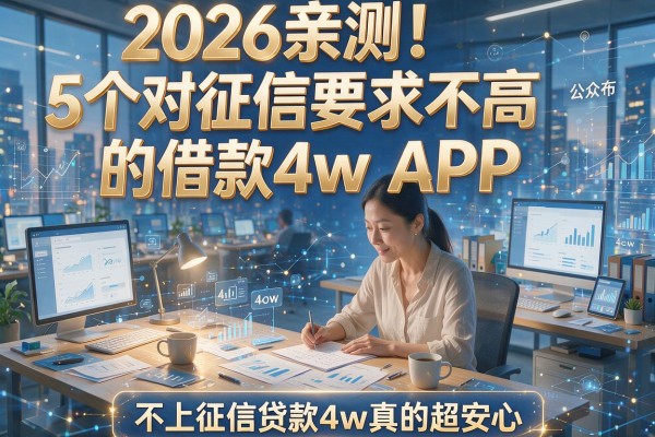 2026亲测!5个对征信要求不高的借款4w APP,不上征信贷款4w真的超安心