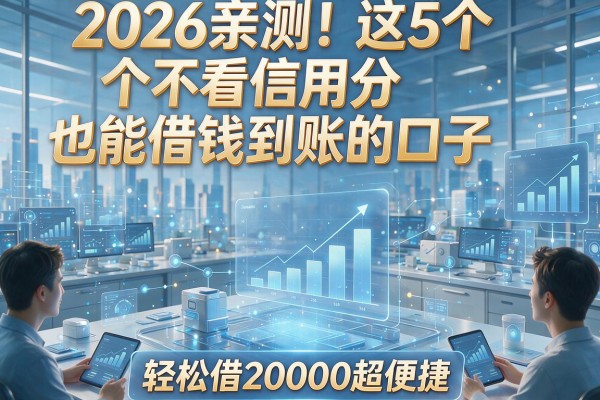 2026亲测!这5个不看信用分也能借钱到账的口子,轻松借20000超便捷