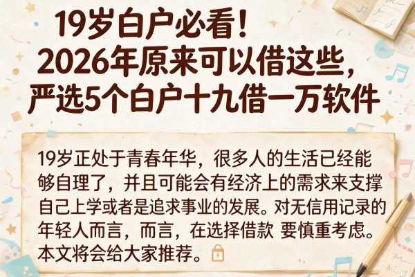 19岁白户必看!2026年原来可以借这些,严选5个白户十九借一万软件