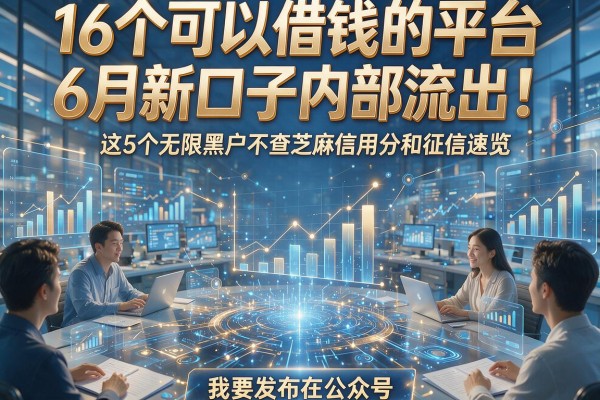 16个可以借钱的平台6月新口子内部流出！这5个无限黑户不查芝麻信用分和征信速览