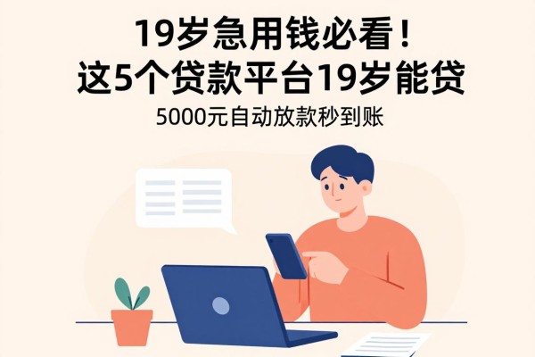 19岁急用钱必看!这5个贷款平台19岁能贷,5000元自动放款秒到账
