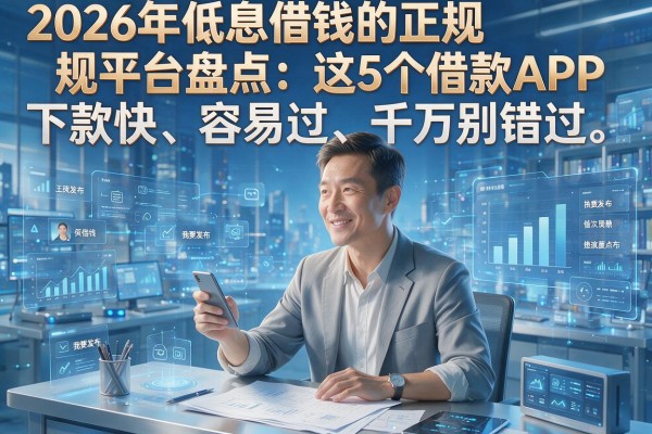2026年低息借钱的正规平台盘点:这5个借款APP下款快、容易过,千万别错过!