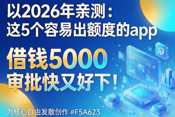 2026年亲测：这5个容易出额度的app，借钱5000审批快又好下！