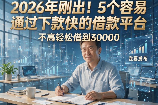 2026年刚出!5个容易通过下款快的借款平台,要求不高轻松借到30000