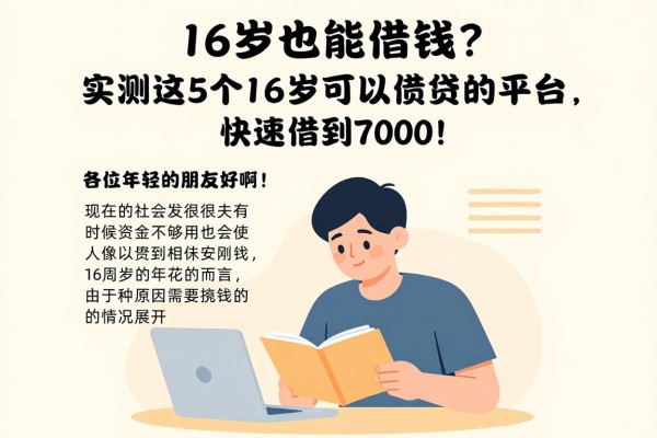 16岁也能借钱?实测这5个16岁可以借贷的平台,快速借到7000!