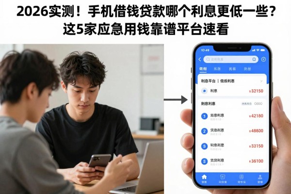 2026实测!手机借钱贷款哪个利息更低一些?这5家应急用钱靠谱平台速看