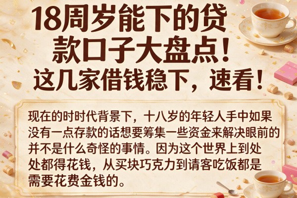 18周岁能下的贷款口子大盘点！这几家借钱稳下，速看