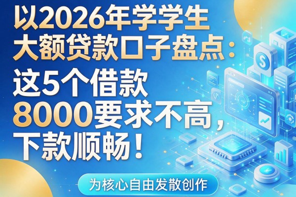 2026年学生大额贷款口子盘点:这5个借款8000要求不高,下款顺畅!